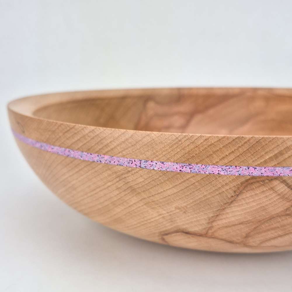 beech bowl with glass inlay