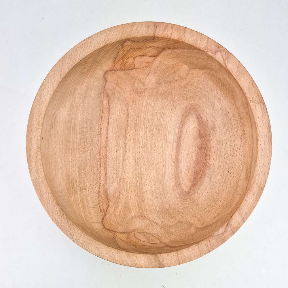 beech bowl with glass inlay