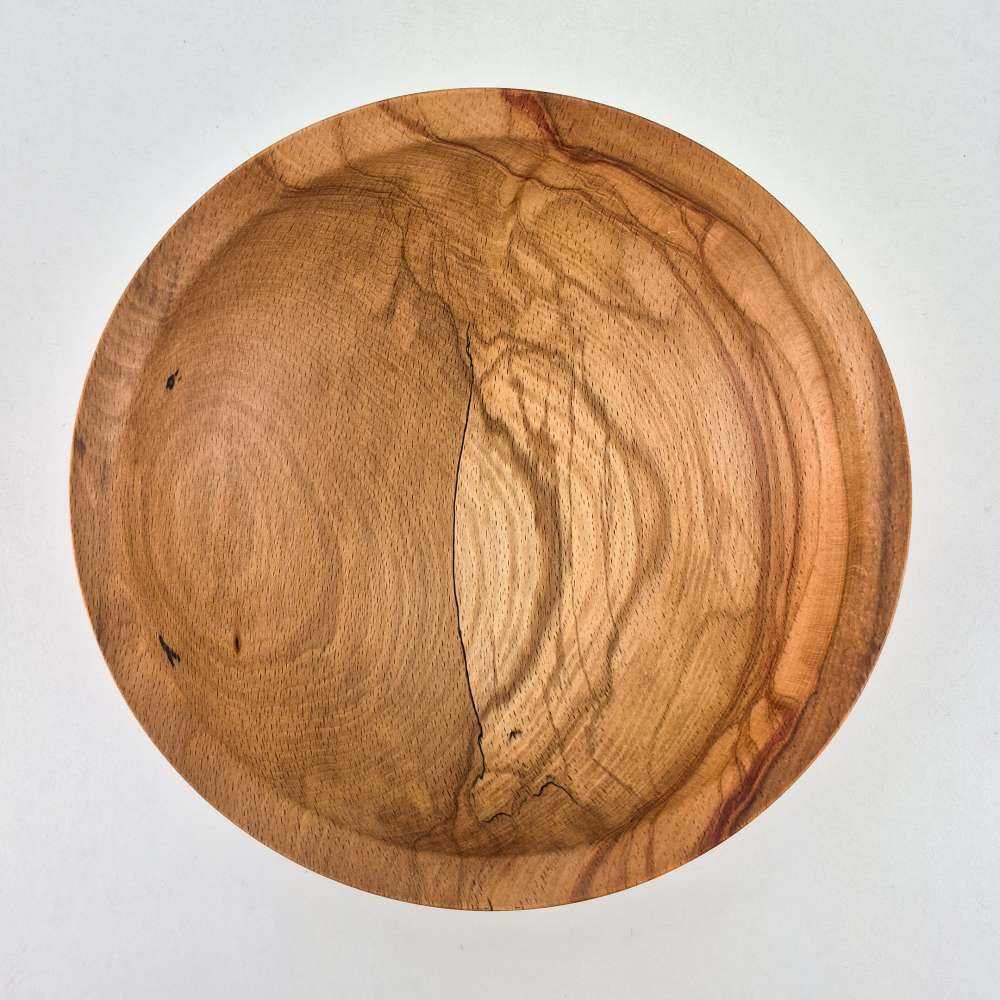beech bowl with glass inlay