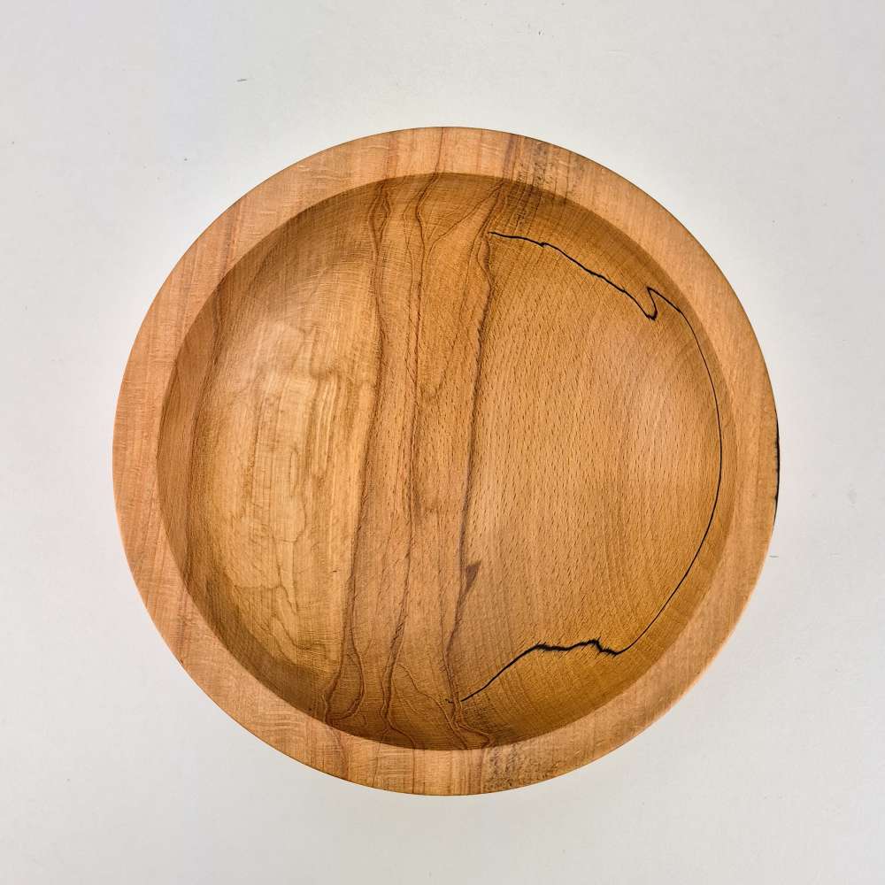 beech bowl with glass inlay