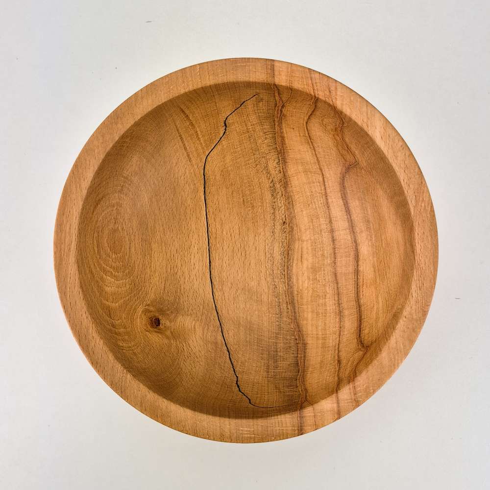 beech bowl with glass inlay