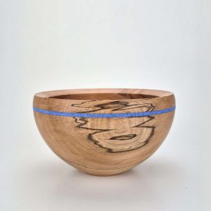 beech bowl with glass inlay