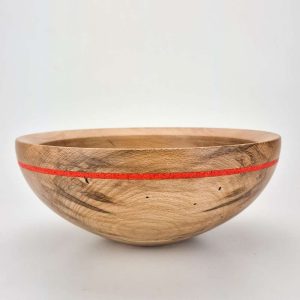 beech bowl with glass inlay